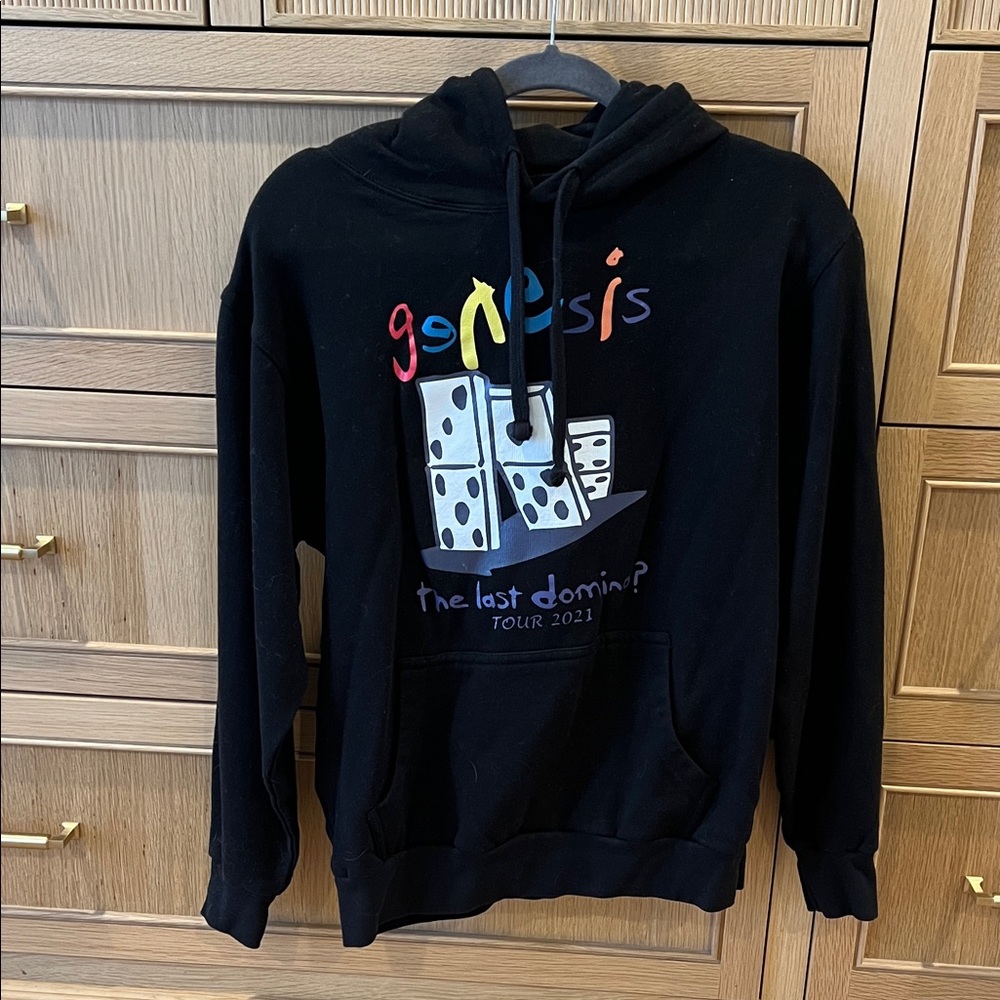 Genesis Phil Collins Tour Mech Black Hoodie The Last Domino Tour 2021 SUPER RARE